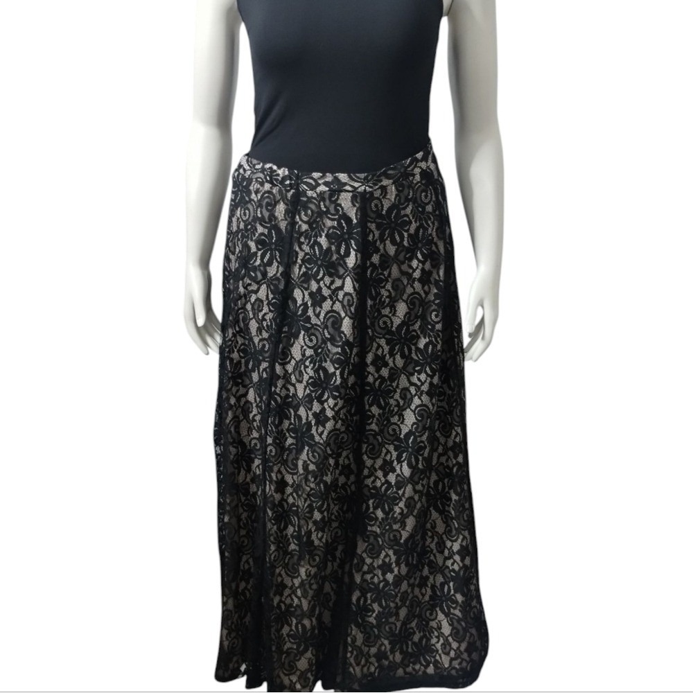 NWT Whimsigoth Womens‎ Size Large Black Lace Dark Romantic Fairygoth Maxi Skirt